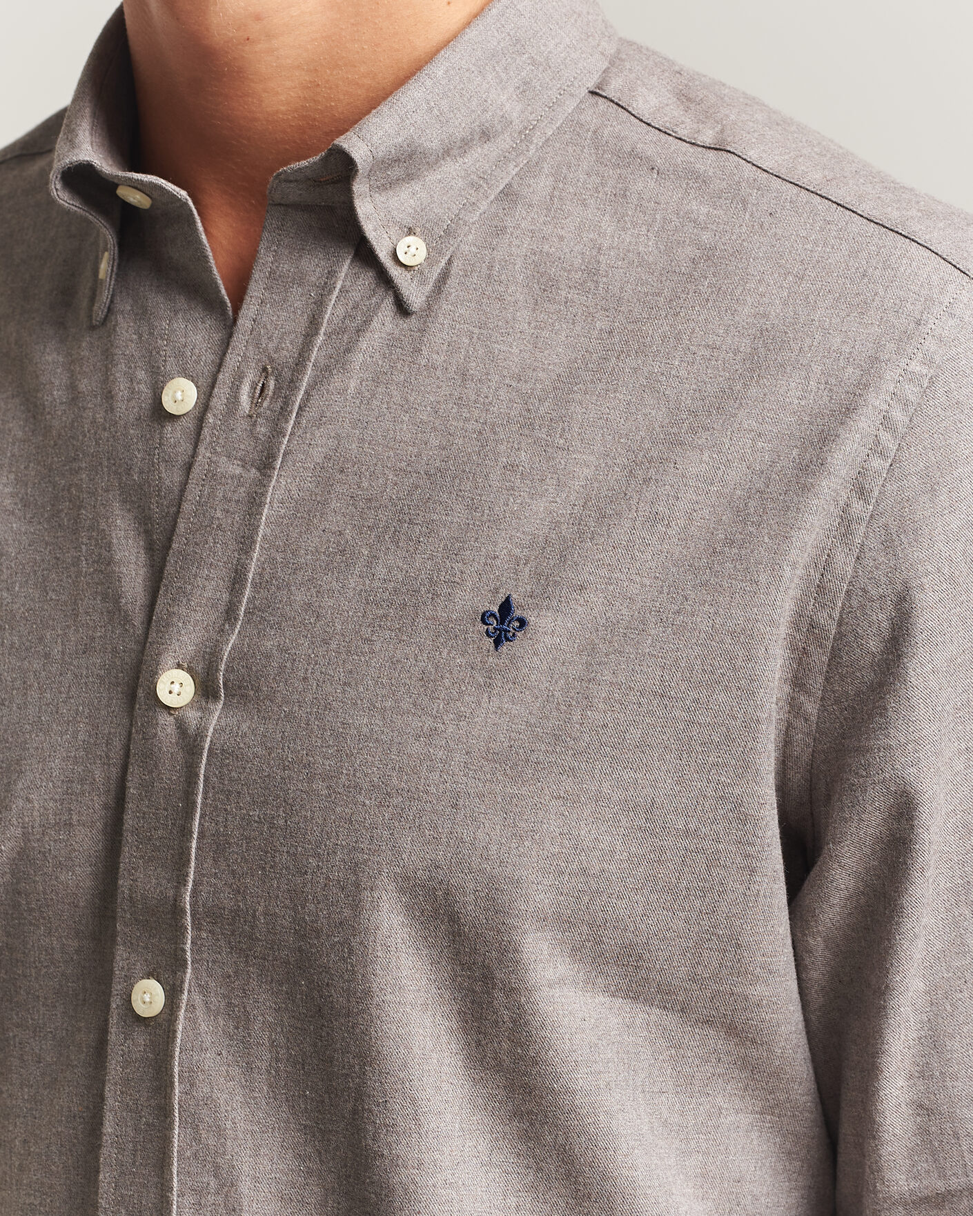 Heren | Overhemden | Morris | Watts Flannel Shirt Grey
