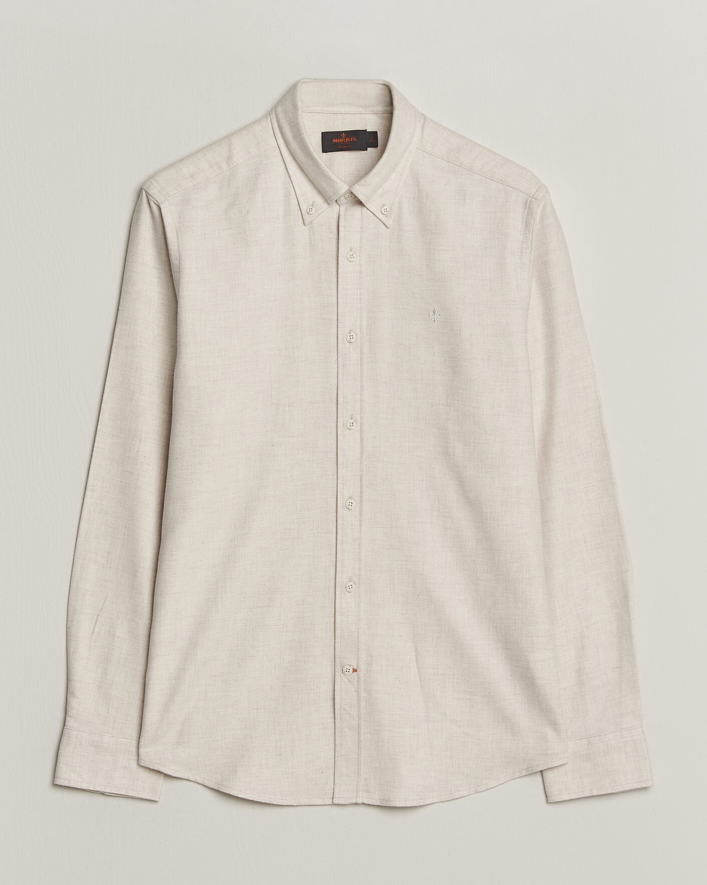 Heren | Overhemden | Morris | Flannel Herringbone Shirt Off White