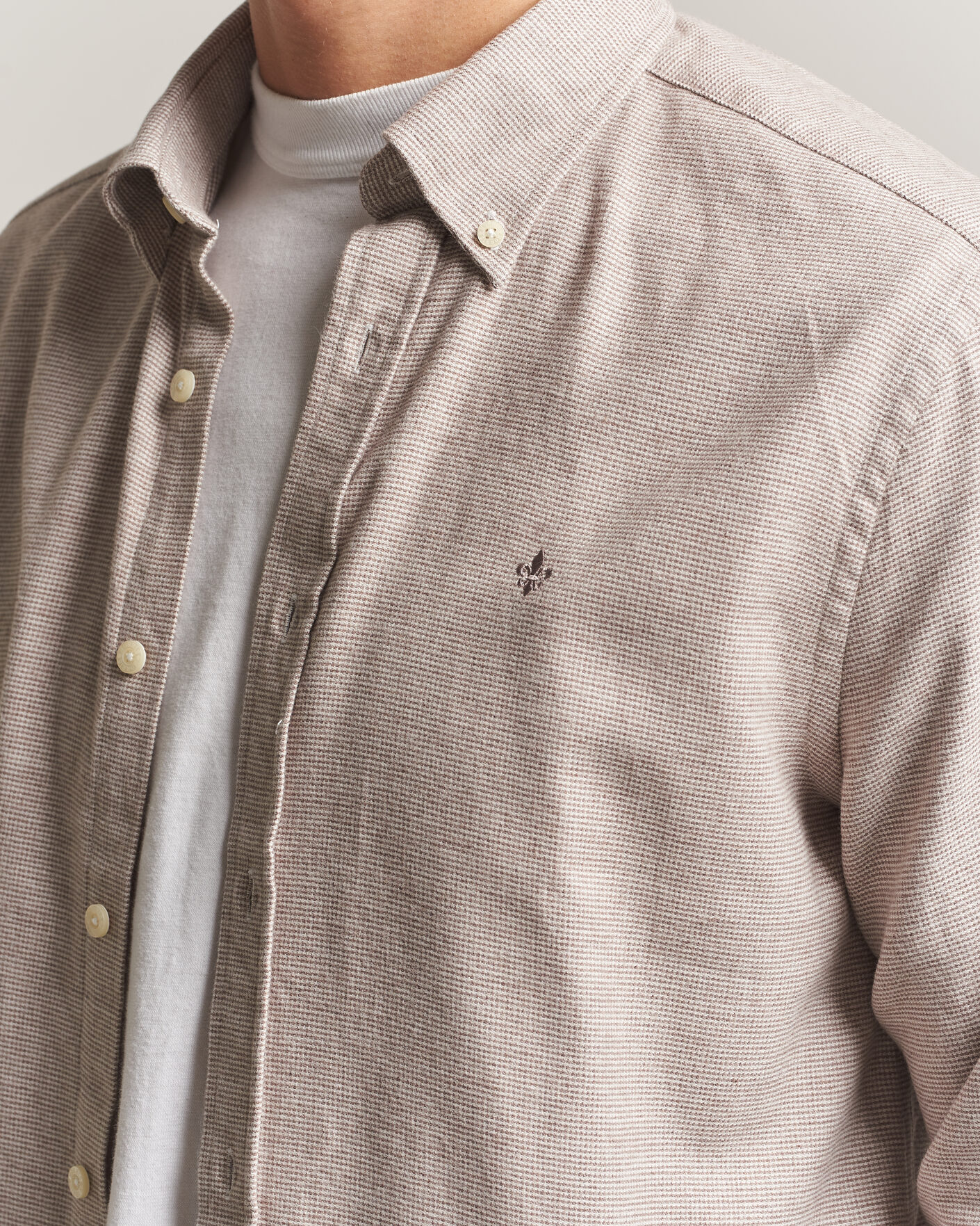Heren | Overhemden | Morris | Flannel Check Shirt Khaki