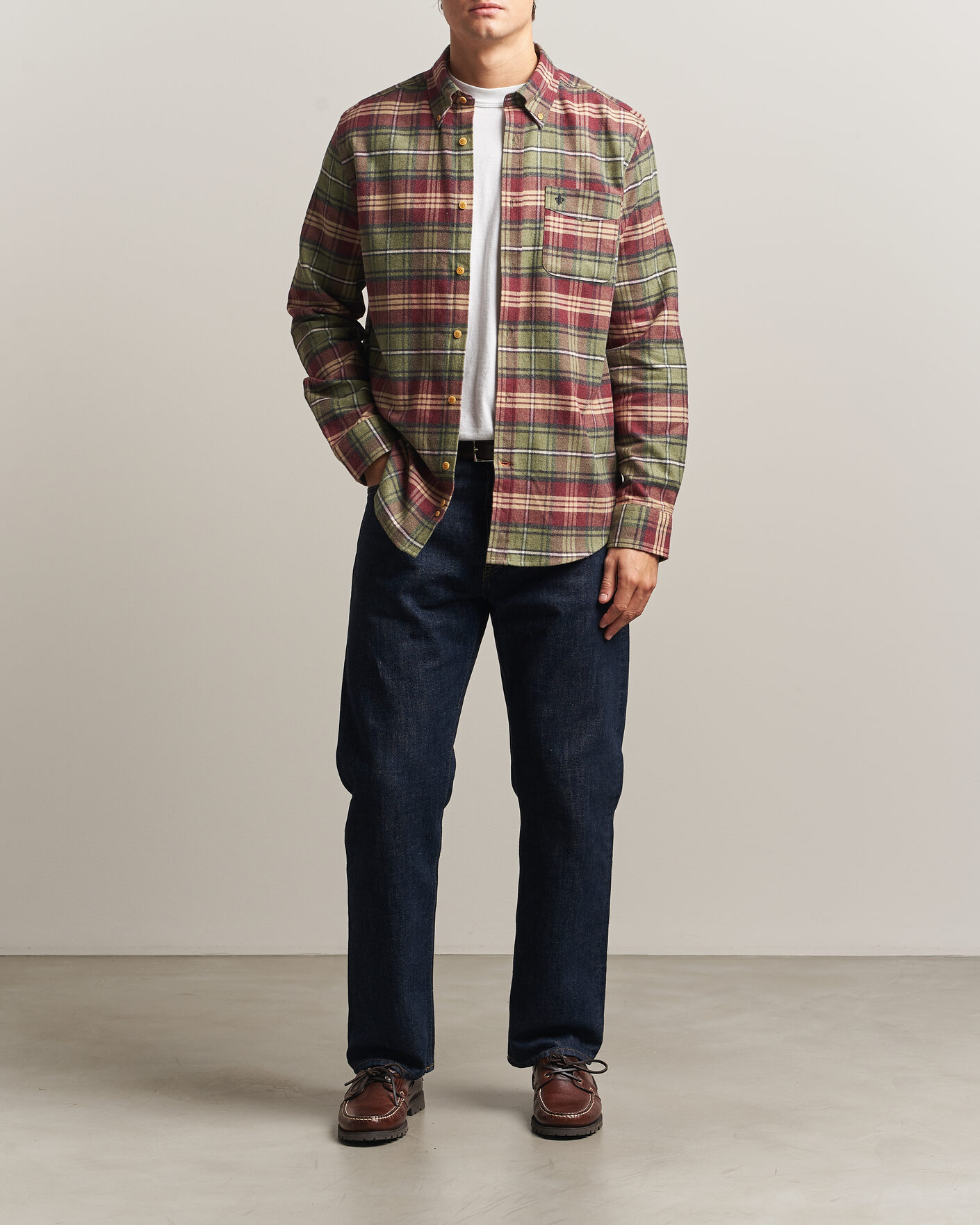 Heren | Overhemden | Morris | Flanell Big Check Shirt Green