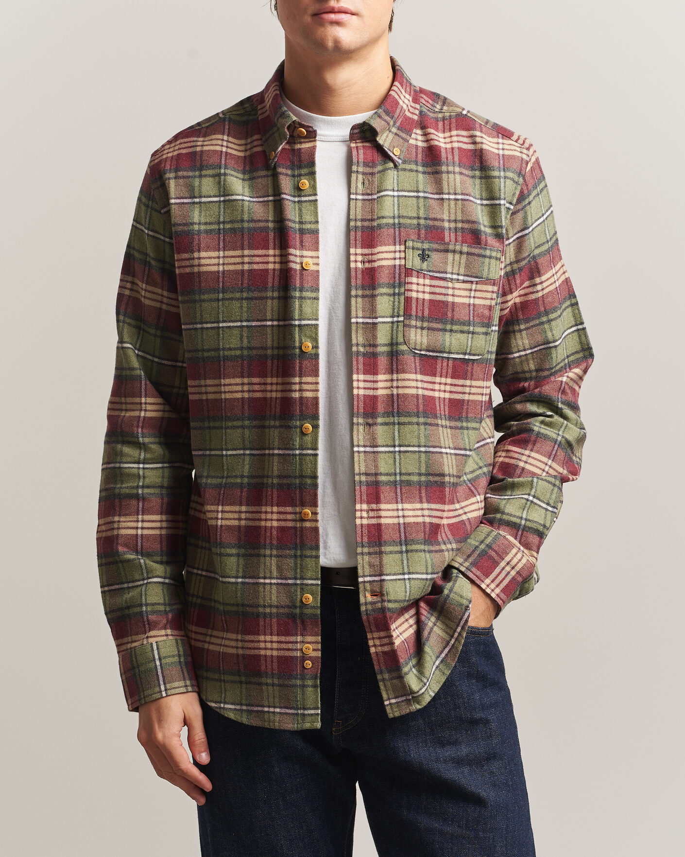 Heren | Overhemden | Morris | Flanell Big Check Shirt Green