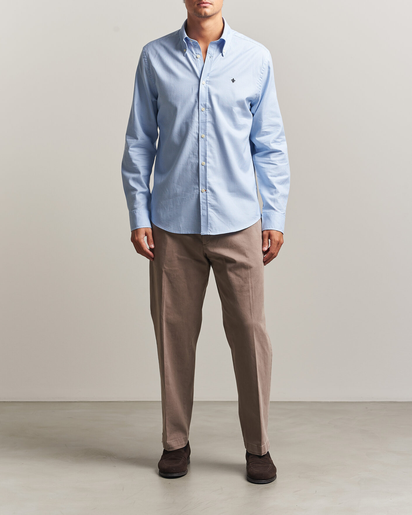 Heren | Overhemden | Morris | Fine Oxford Shirt Light Blue