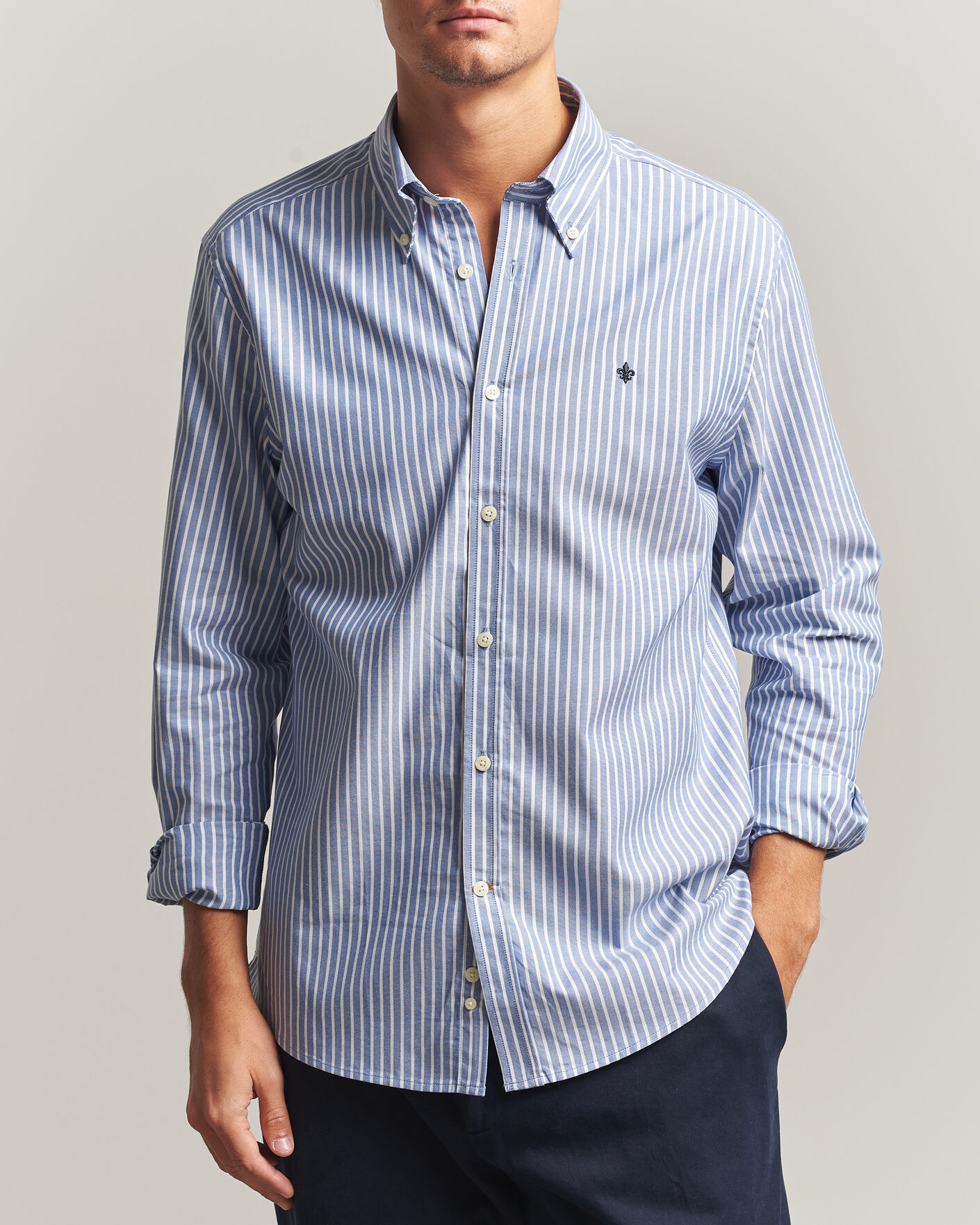 Heren | Overhemden | Morris | Fine Oxford Shirt Blue