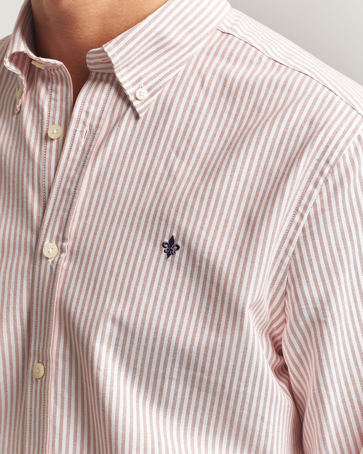 Heren | Overhemden | Morris | Douglas Oxford Stripe Shirt Orange