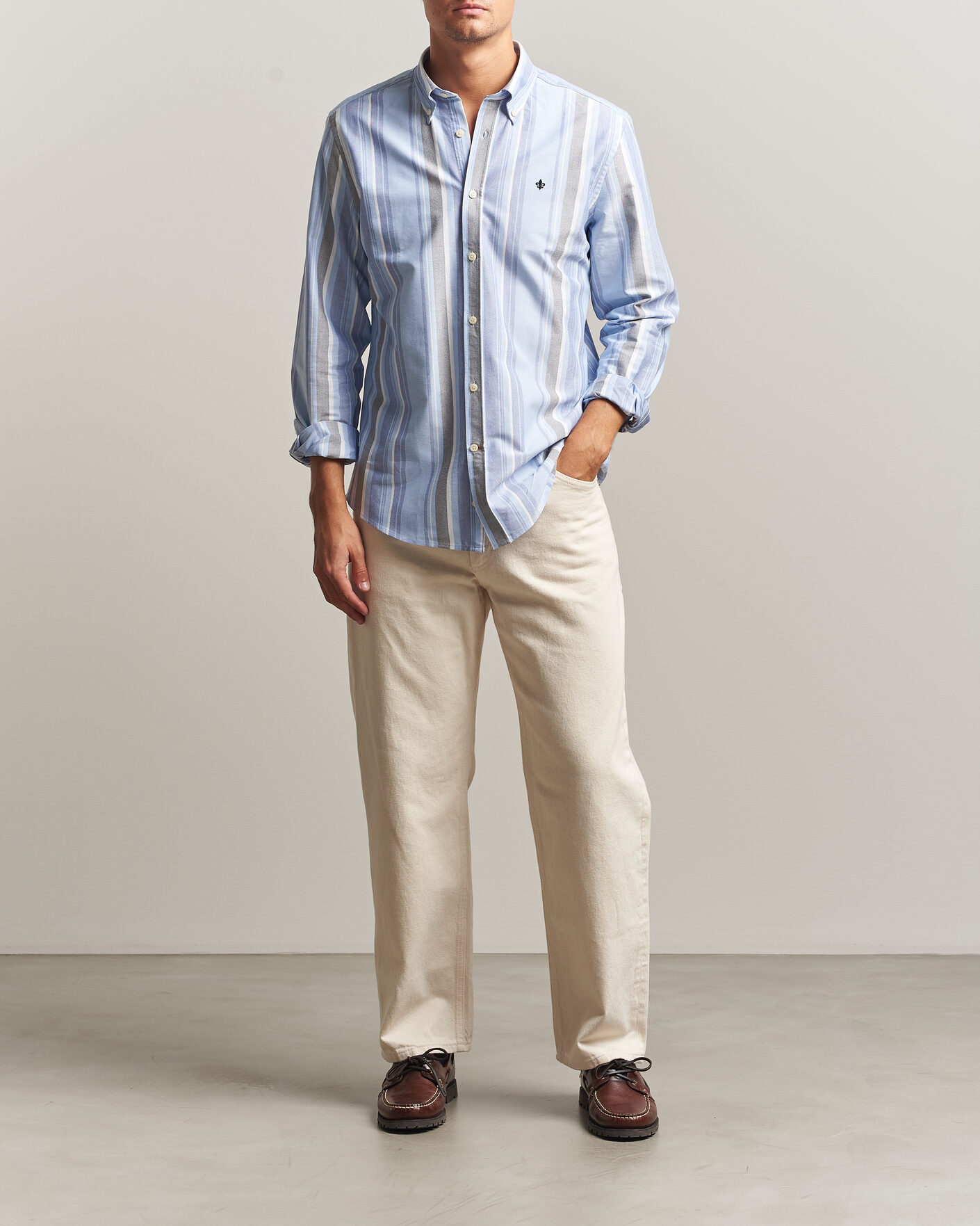 Heren | Overhemden | Morris | Happy Oxford Shirt Blue