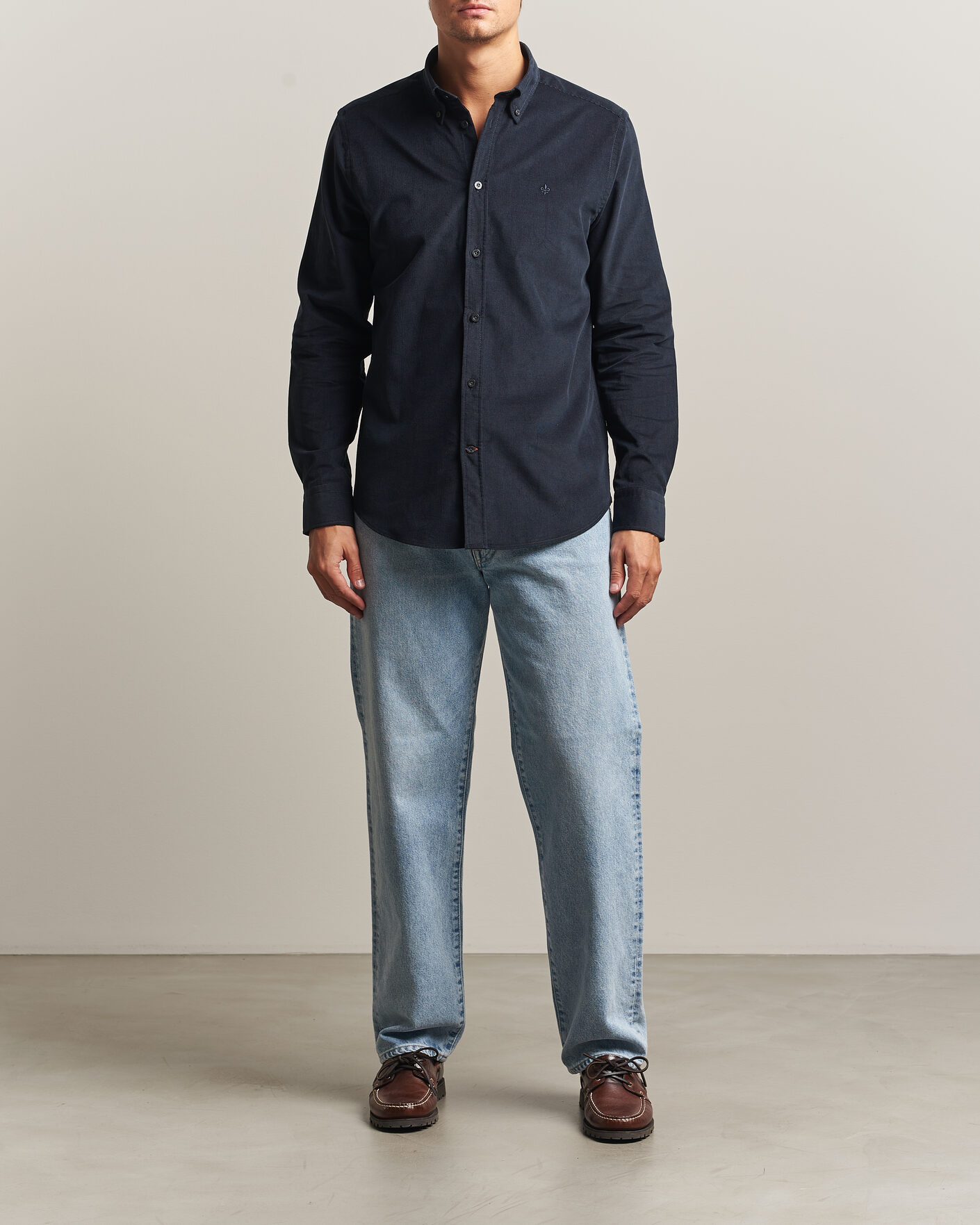 Heren | Overhemden | Morris | Douglas Cord Shirt Blue