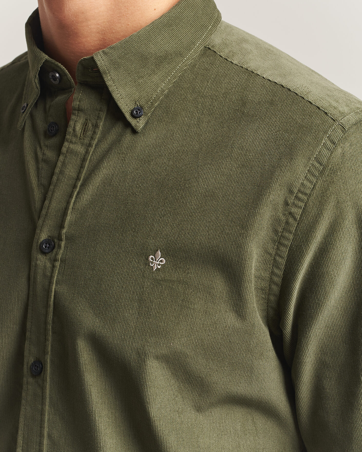 Heren | Overhemden | Morris | Douglas Cord Shirt Olive