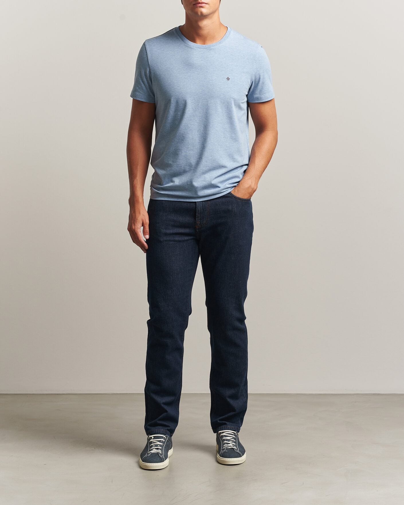 Heren | T-shirts | Morris | James Crew Neck T-Shirt Blue