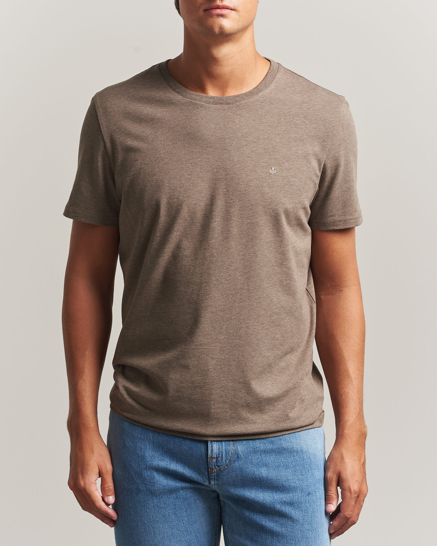 Heren | T-shirts | Morris | James Crew Neck T-Shirt Brown