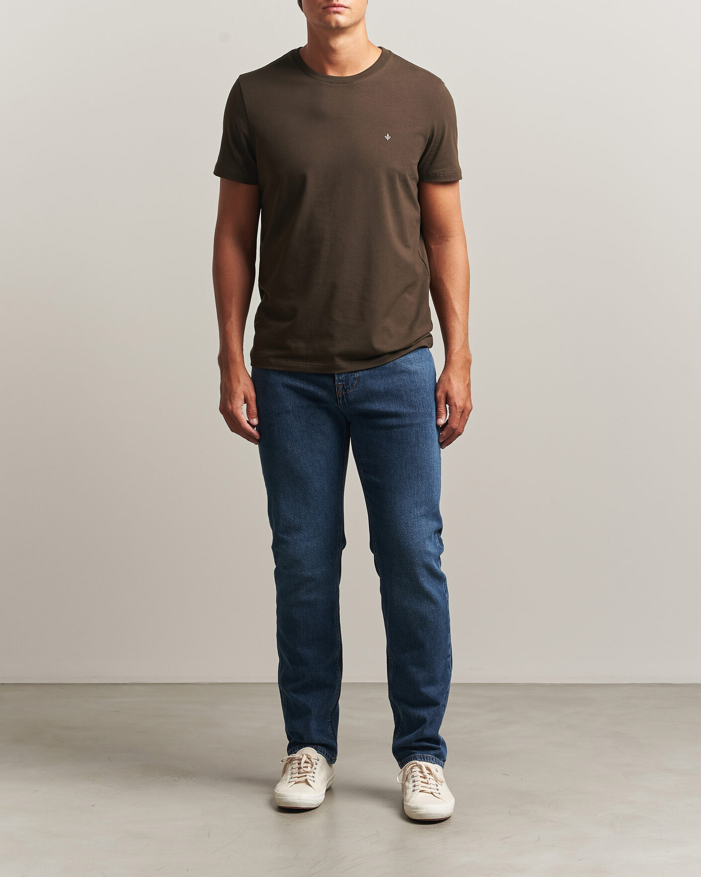 Heren | T-shirts | Morris | James Crew Neck T-Shirt Brown