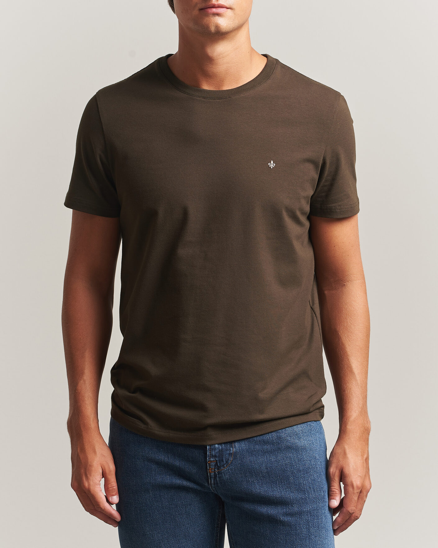 Heren | T-shirts | Morris | James Crew Neck T-Shirt Brown