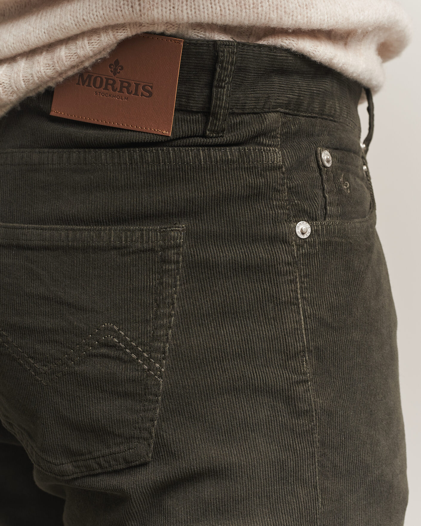 Heren | Broeken | Morris | James Cord 5-Pocket Pants Olive