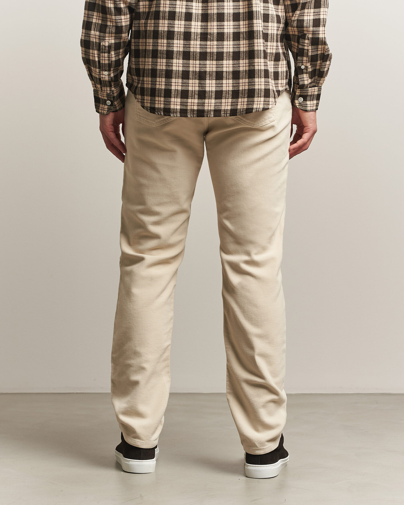 Heren | Broeken | Morris | James Winter Twill 5-Pocket Pants Off White