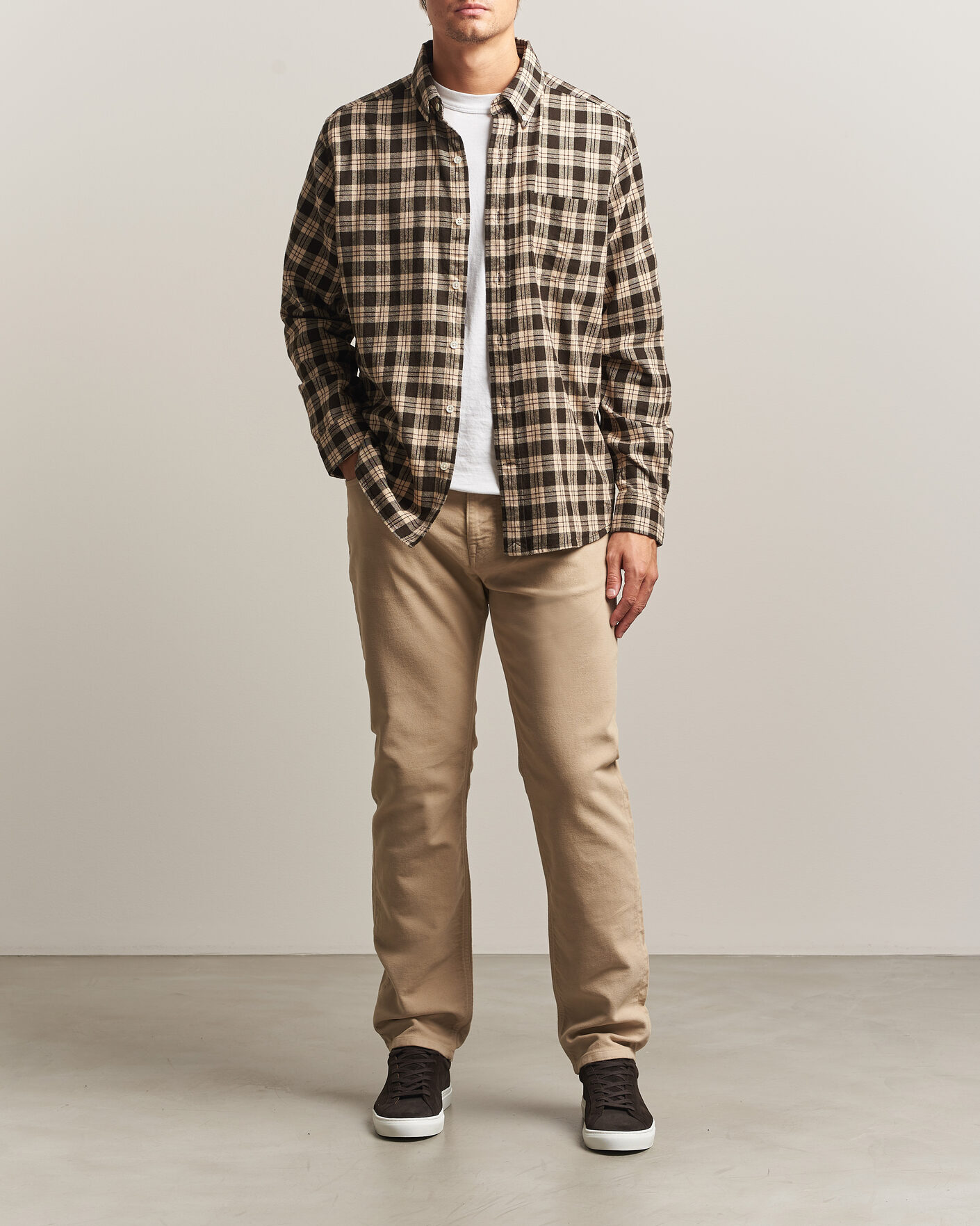 Heren | Broeken | Morris | James Winter Twill 5-Pocket Pants Khaki