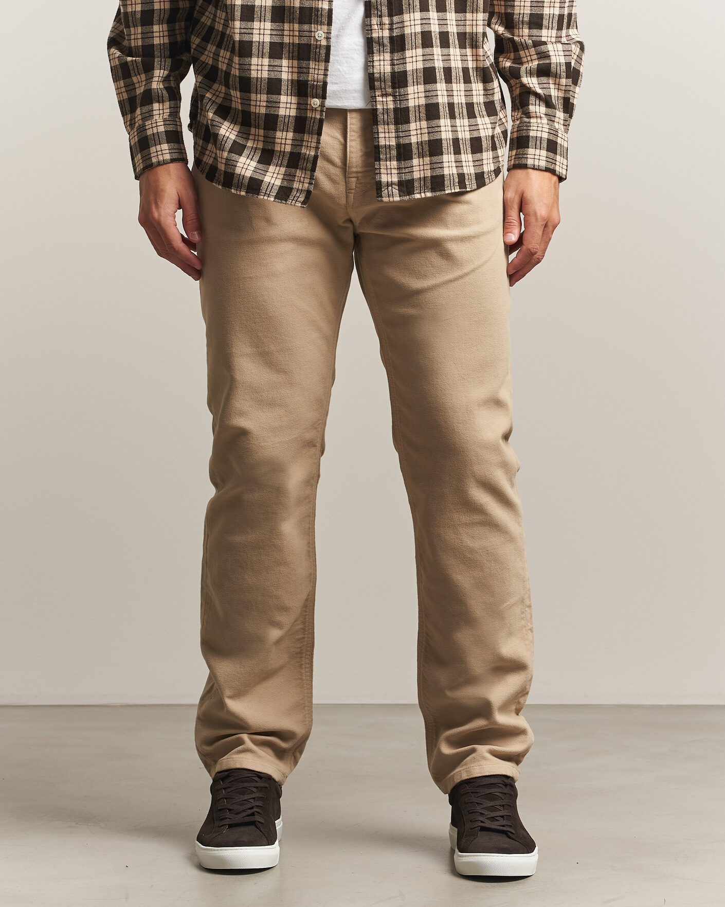Heren | Broeken | Morris | James Winter Twill 5-Pocket Pants Khaki