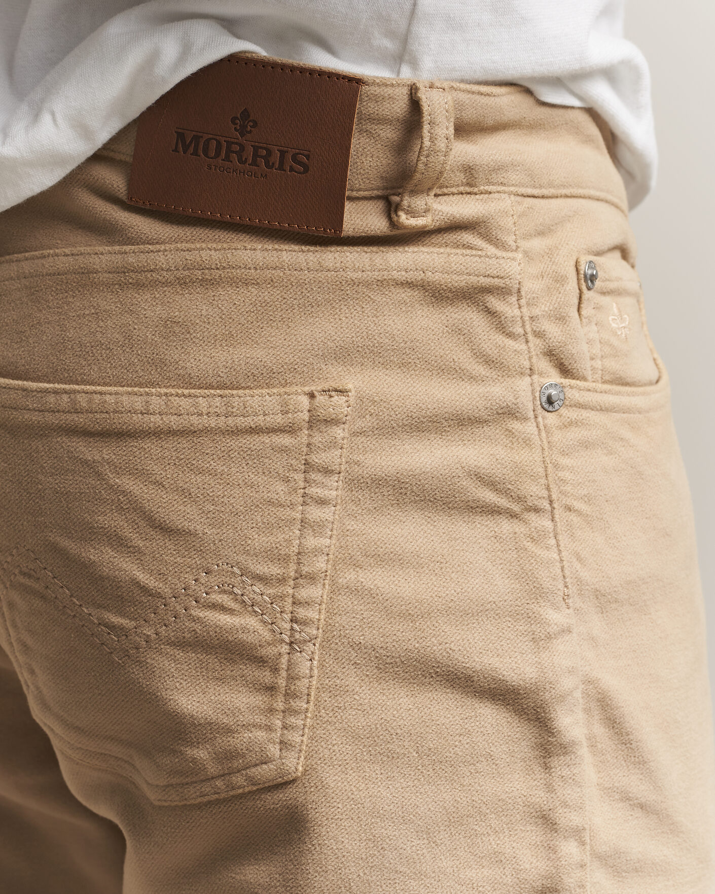 Heren | Broeken | Morris | James Winter Twill 5-Pocket Pants Khaki