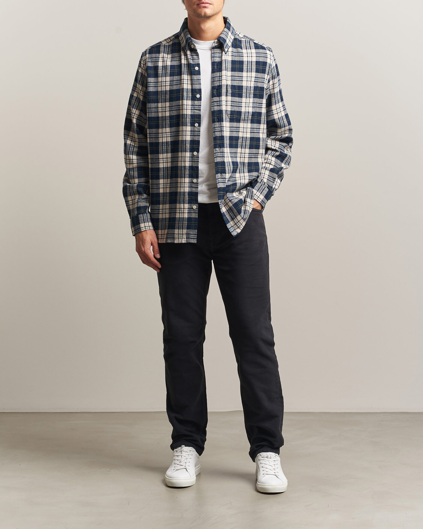 Heren | Broeken | Morris | James Winter Twill 5-Pocket Pants Blue