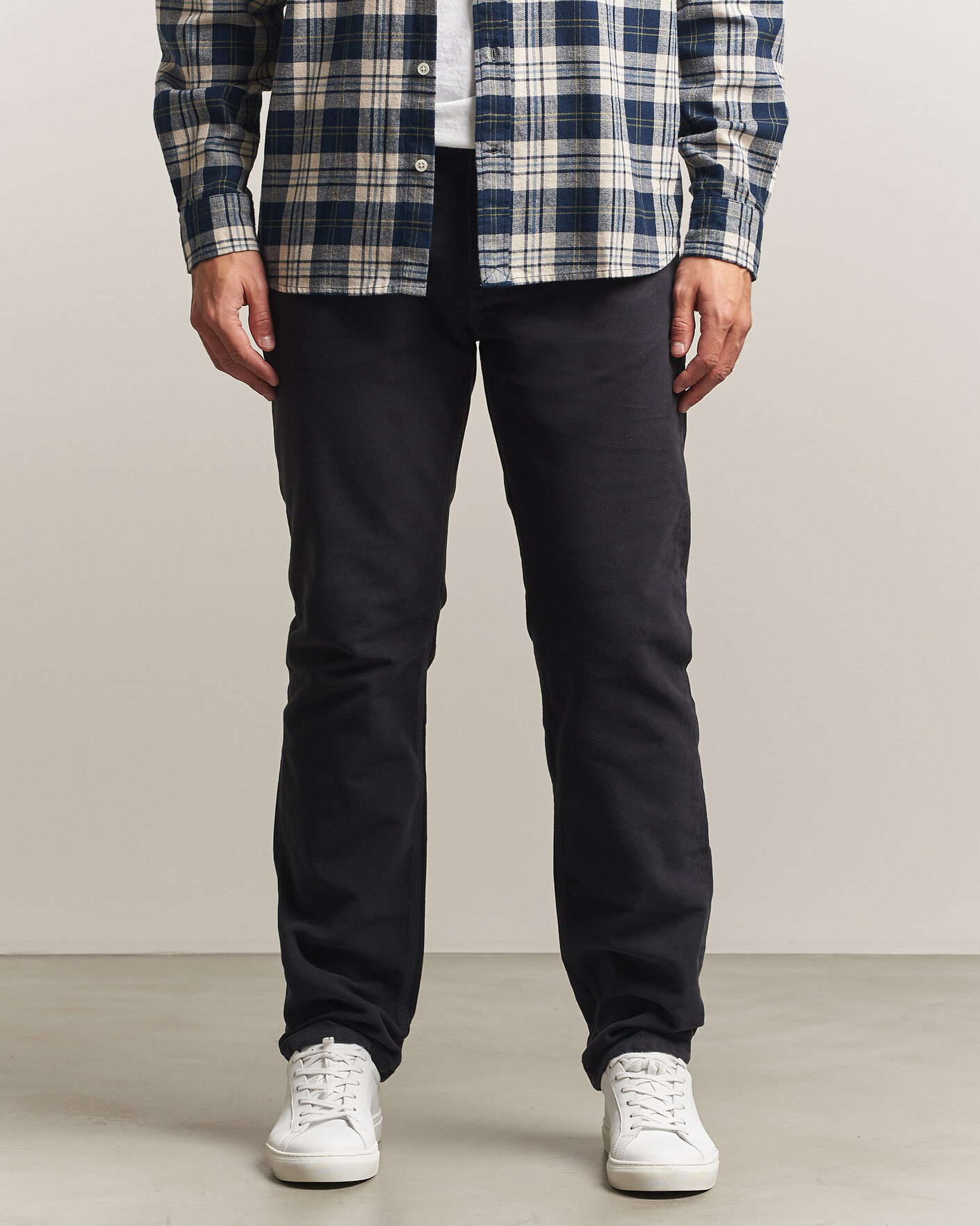 Heren | Broeken | Morris | James Winter Twill 5-Pocket Pants Blue