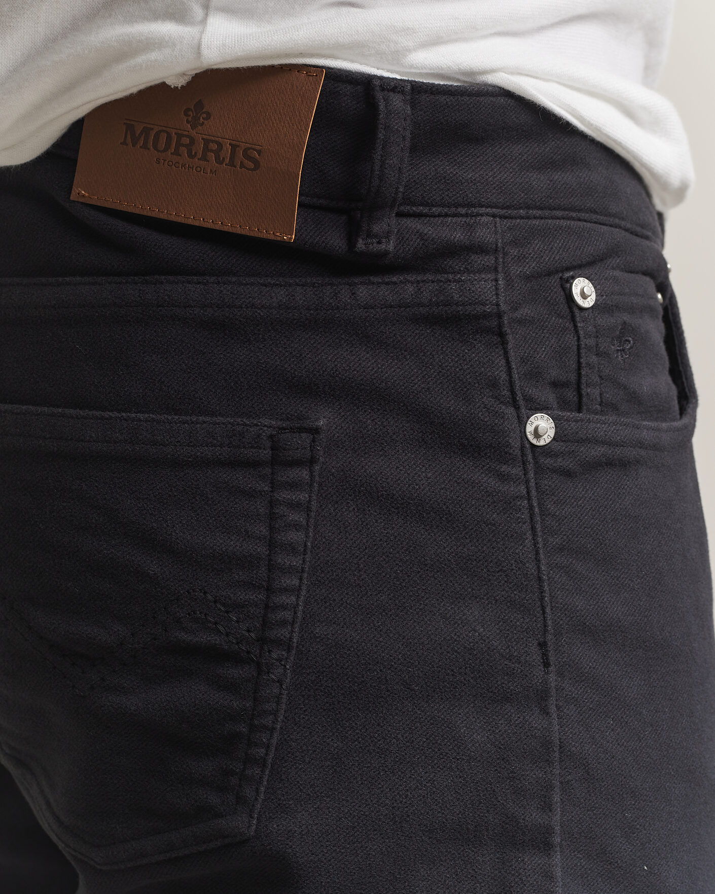 Heren | Broeken | Morris | James Winter Twill 5-Pocket Pants Blue