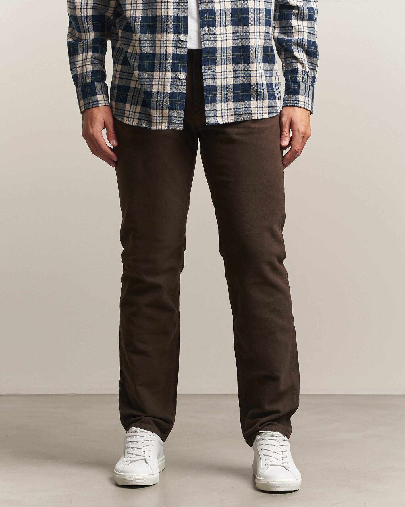 Heren | Broeken | Morris | James Winter Twill 5-Pocket Pants Brown