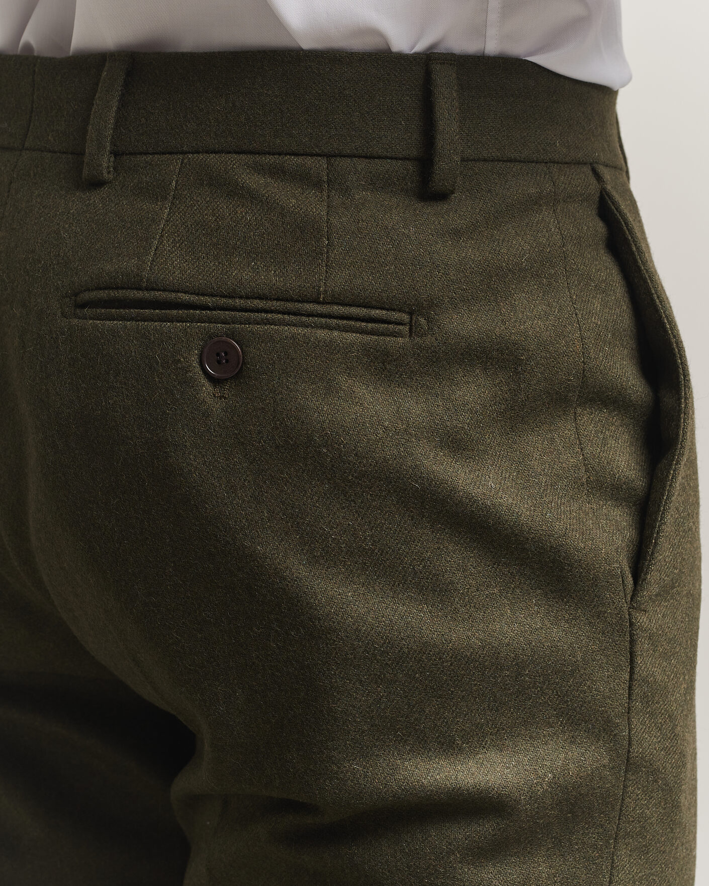 Heren | Broeken | Morris | Flannel Suit Trousers Green