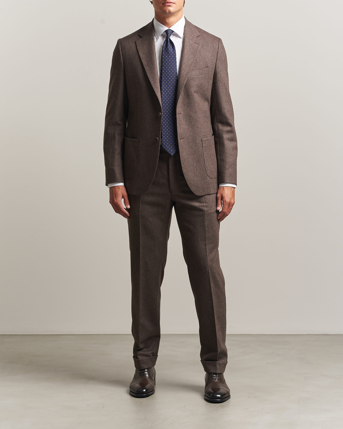 Heren | Broeken | Morris | Flannel Suit Trousers Brown