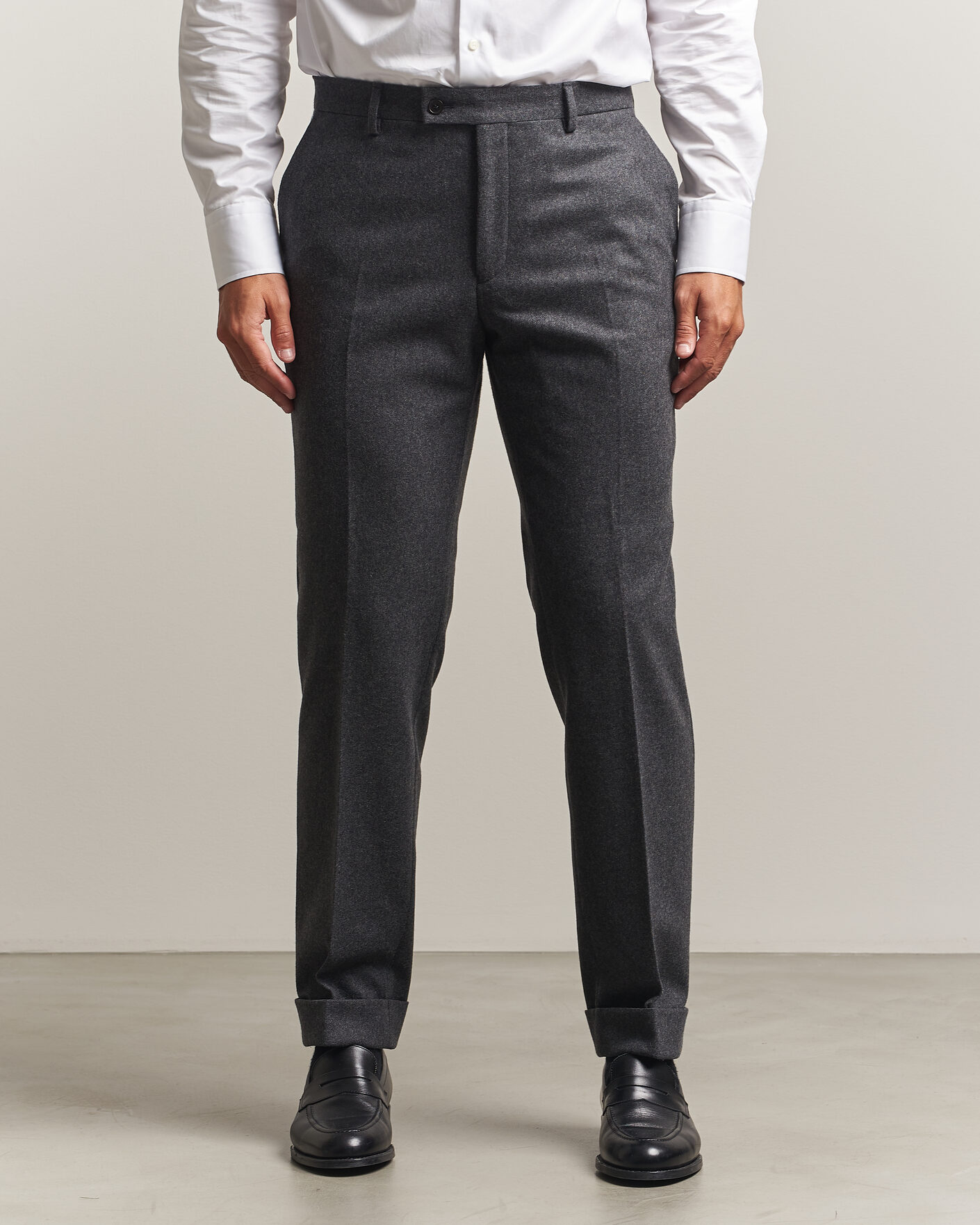 Heren | Broeken | Morris | Flannel Suit Trousers Grey