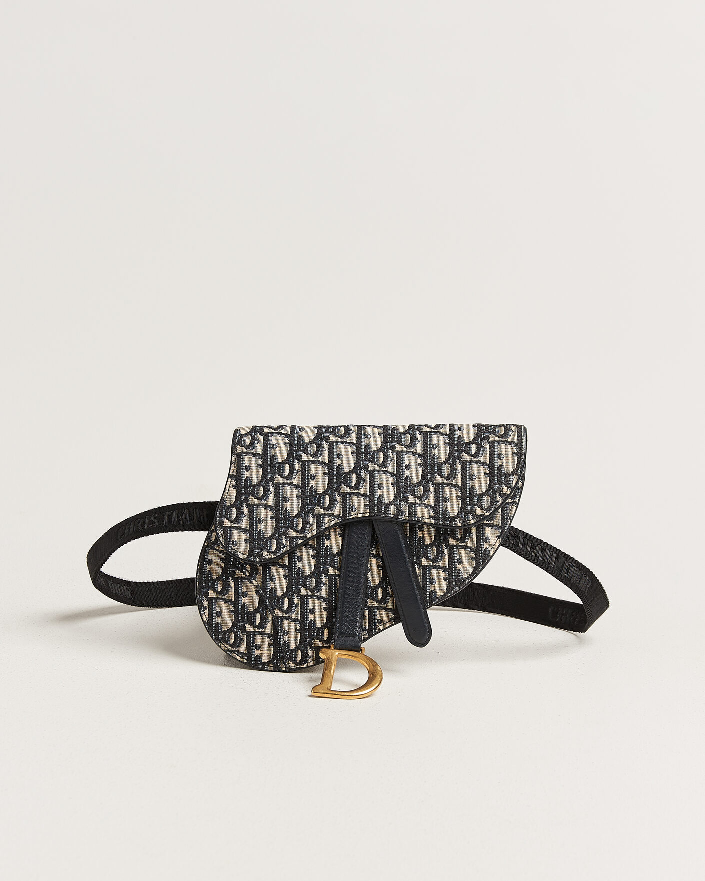 Heren | Pre-Owned & Vintage Bags | Dior Pre-Owned | Saddle Belt Pouch Bag Oblique Jacquard Blue