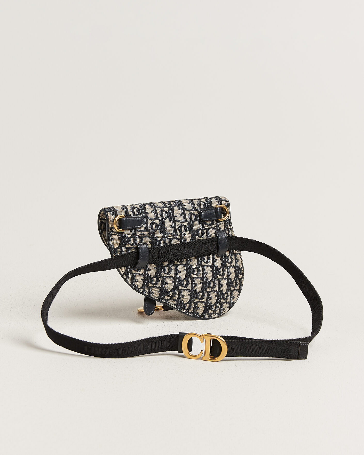 Heren | Pre-Owned & Vintage Bags | Dior Pre-Owned | Saddle Belt Pouch Bag Oblique Jacquard Blue