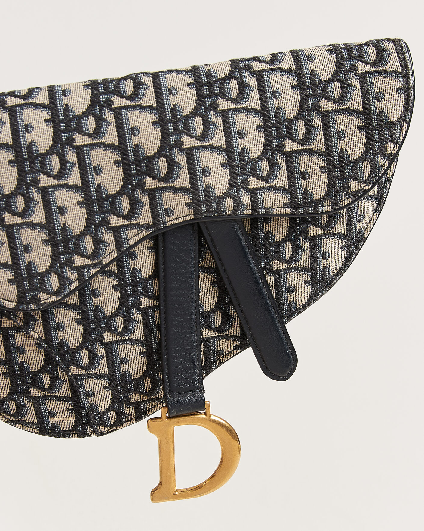 Heren | Pre-Owned & Vintage Bags | Dior Pre-Owned | Saddle Belt Pouch Bag Oblique Jacquard Blue