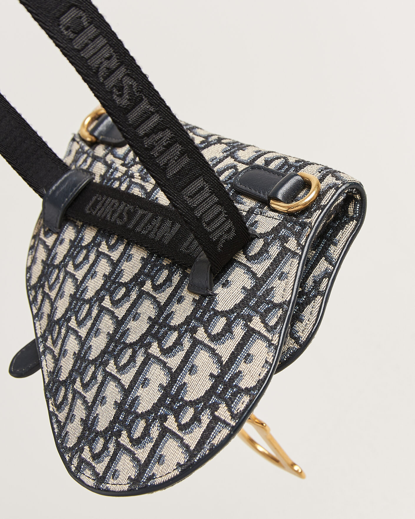 Heren | Pre-Owned & Vintage Bags | Dior Pre-Owned | Saddle Belt Pouch Bag Oblique Jacquard Blue