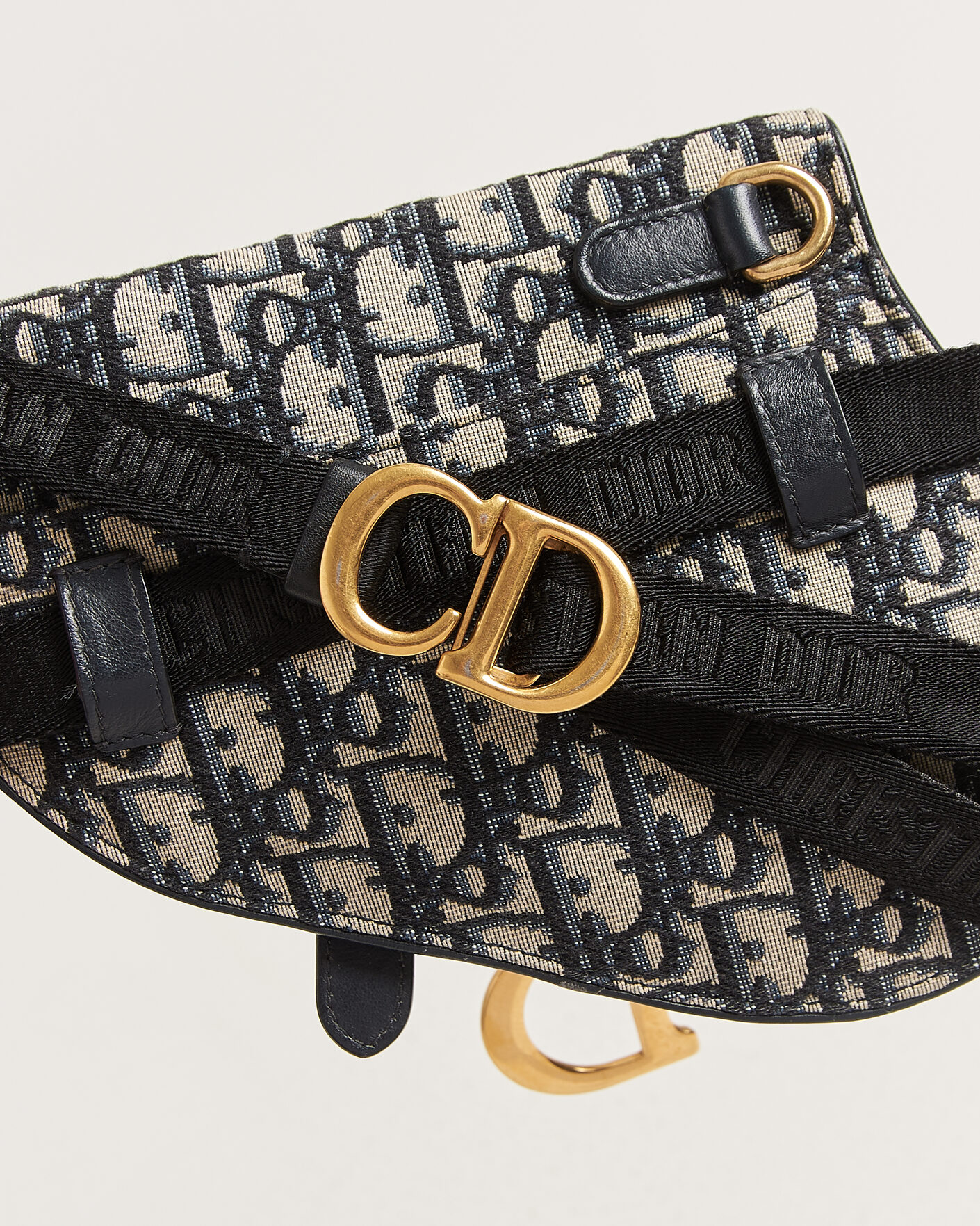 Heren | Pre-Owned & Vintage Bags | Dior Pre-Owned | Saddle Belt Pouch Bag Oblique Jacquard Blue