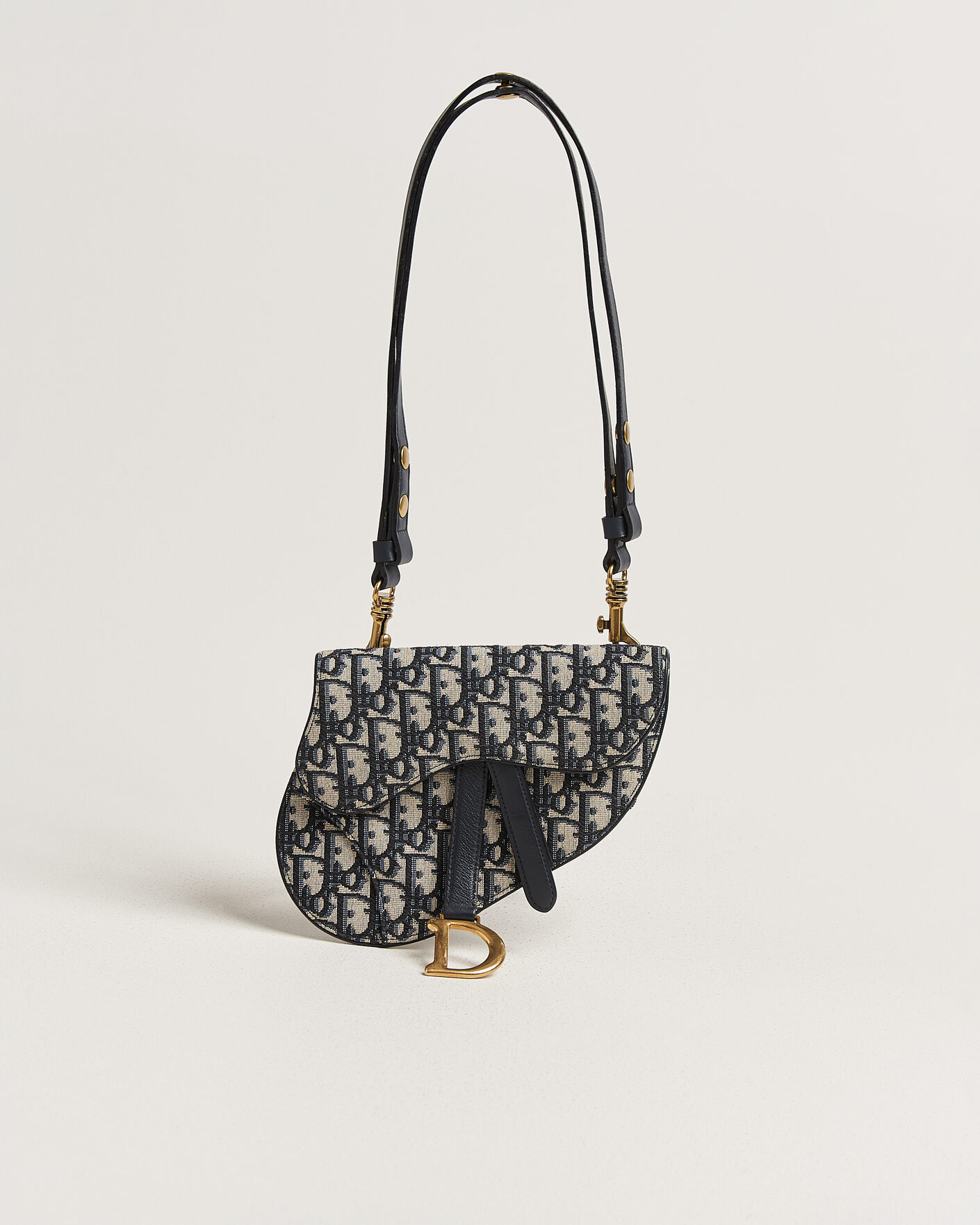 Heren | Pre-Owned & Vintage Bags | Dior Pre-Owned | Saddle Belt Bag Oblique Jacquard Blue