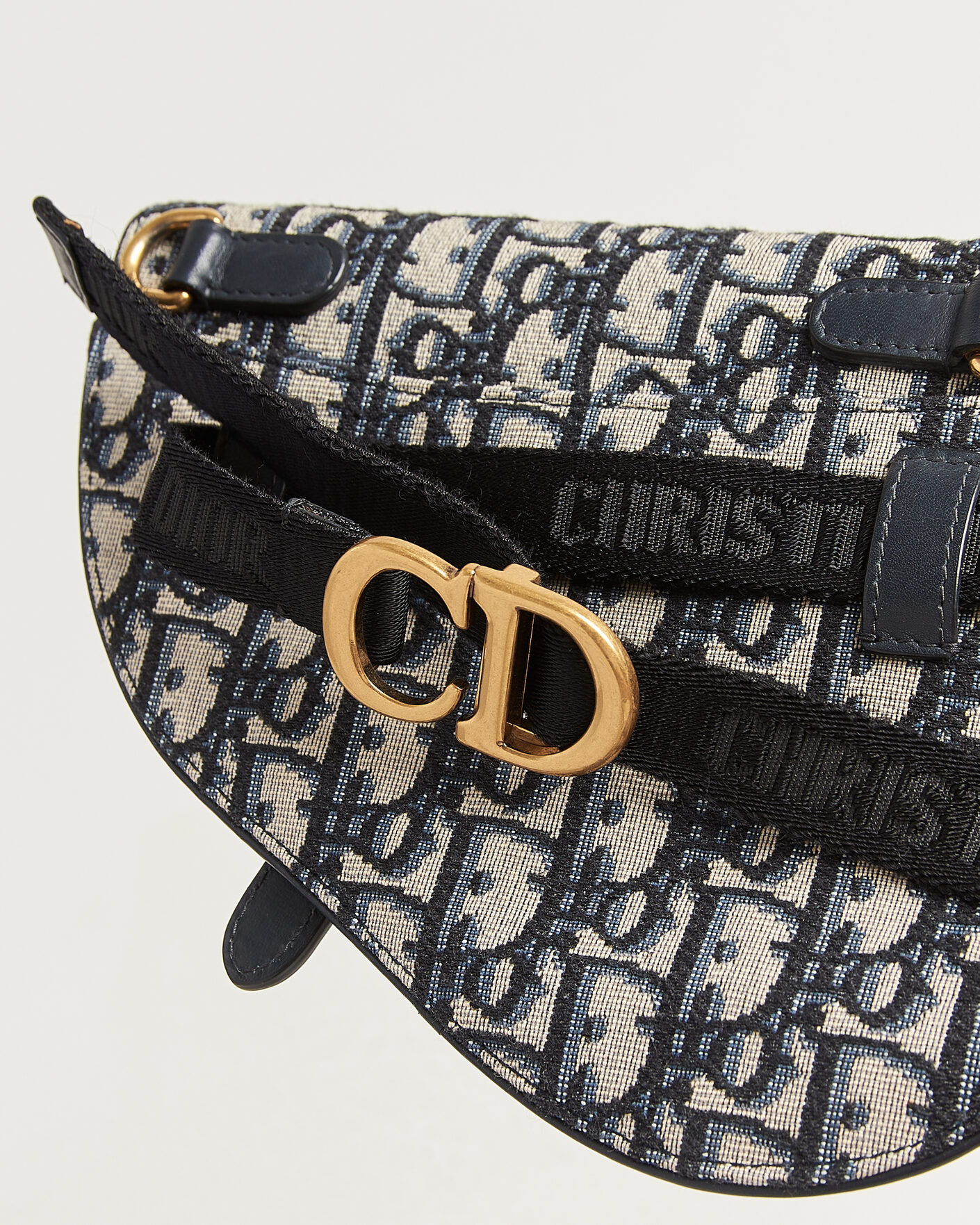 Heren | Pre-Owned & Vintage Bags | Dior Pre-Owned | Saddle Belt Bag Oblique Jacquard Blue
