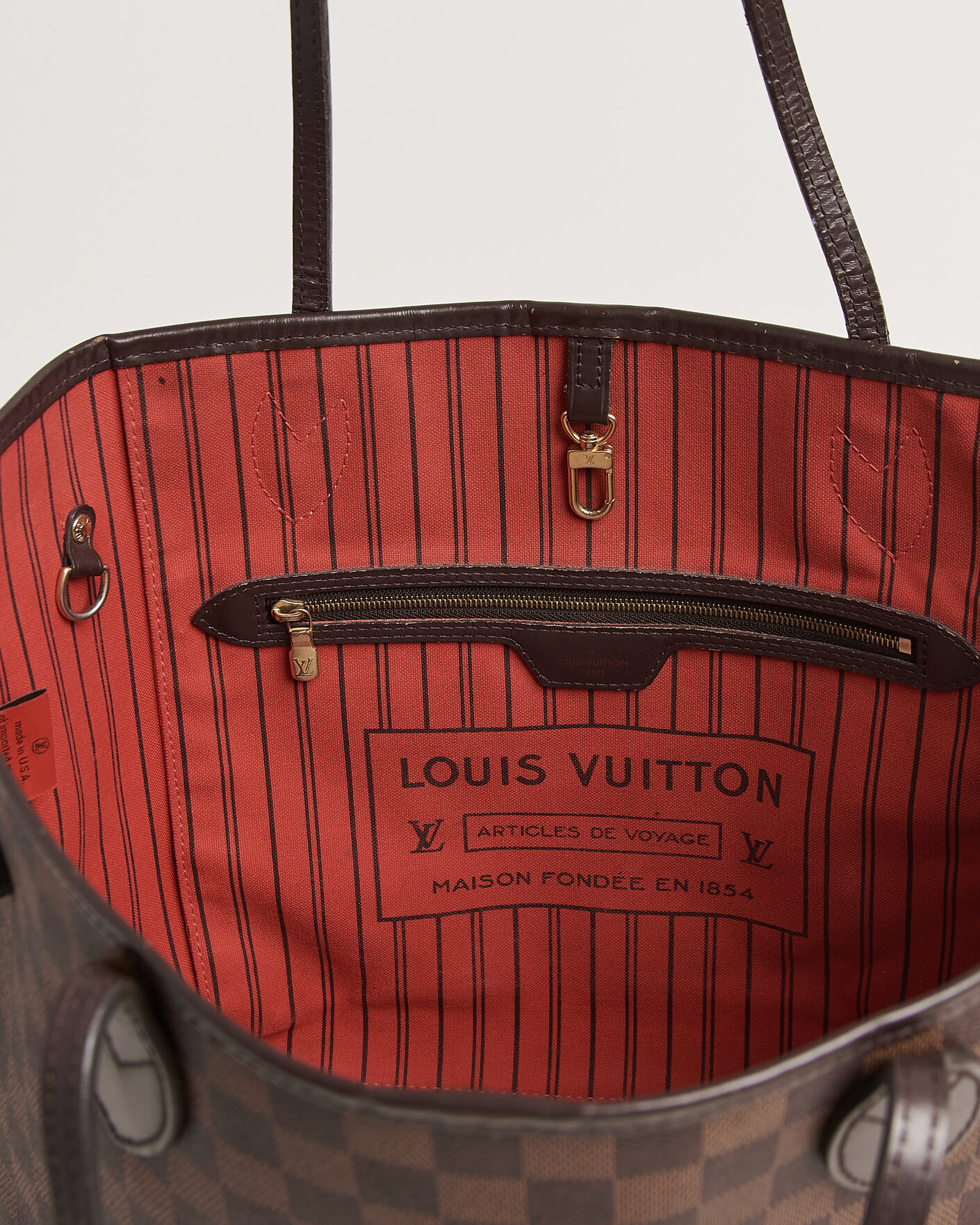 Heren | Pre-Owned & Vintage Bags | Louis Vuitton Pre-Owned | Neverfull MM Damier Ebene