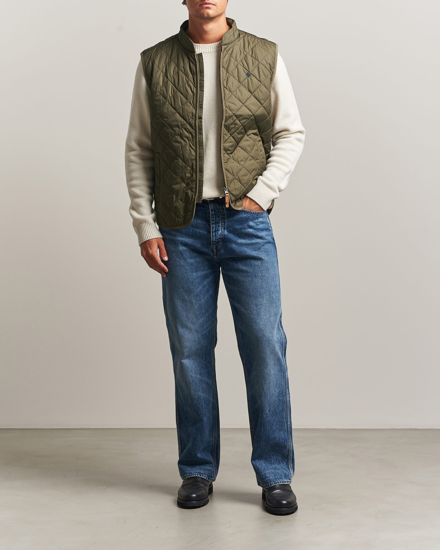 Heren | Gilets | Morris | Teddy Quilted Vest Olive