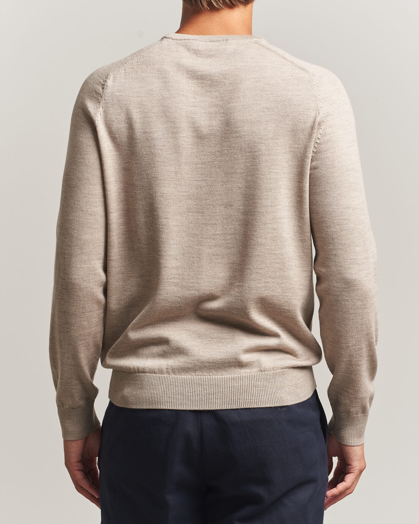 Heren | Truien | Morris | Merino O-Neck Khaki