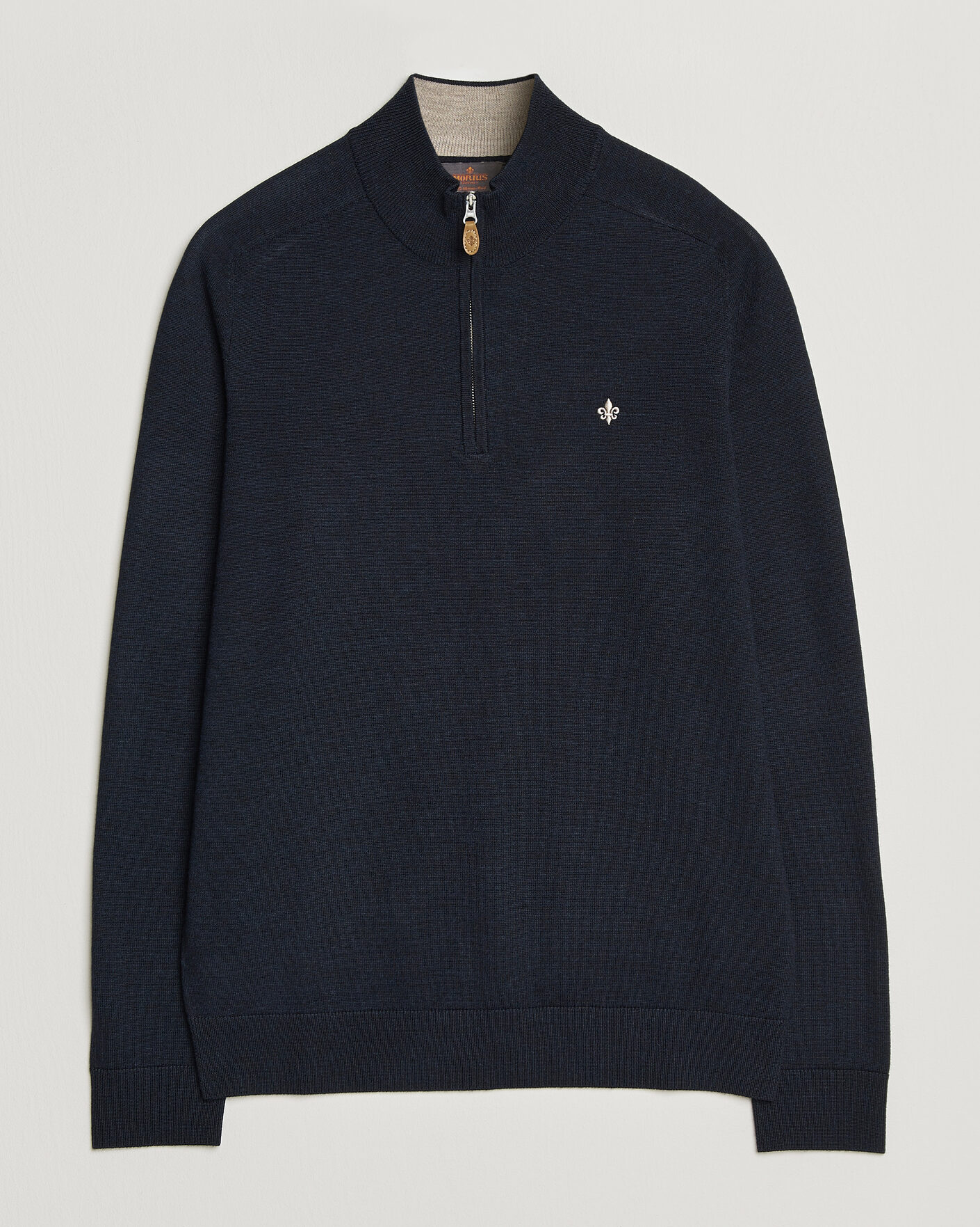 Heren | Truien | Morris | John Merino Half Zip Navy