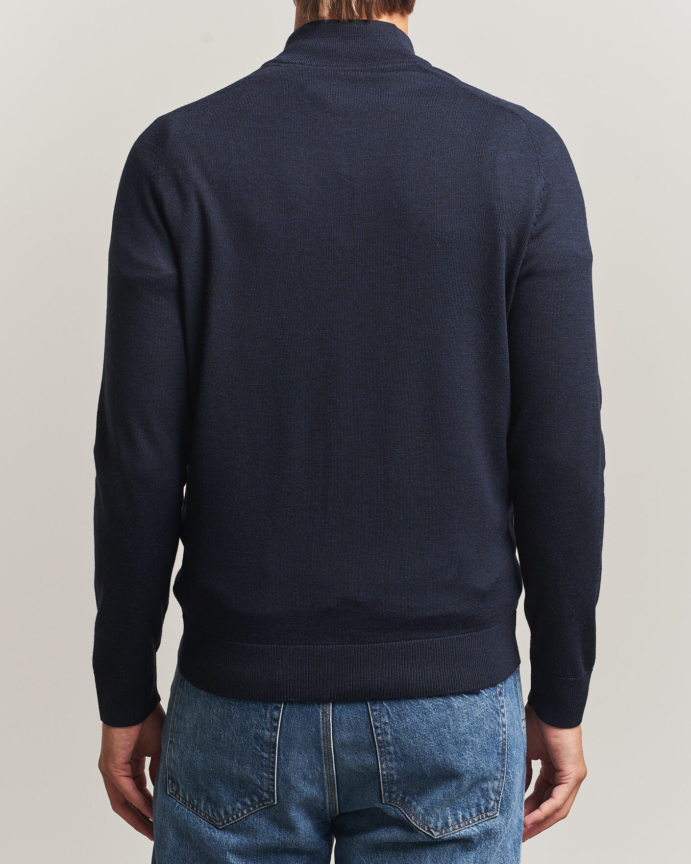 Heren | Truien | Morris | John Merino Half Zip Navy
