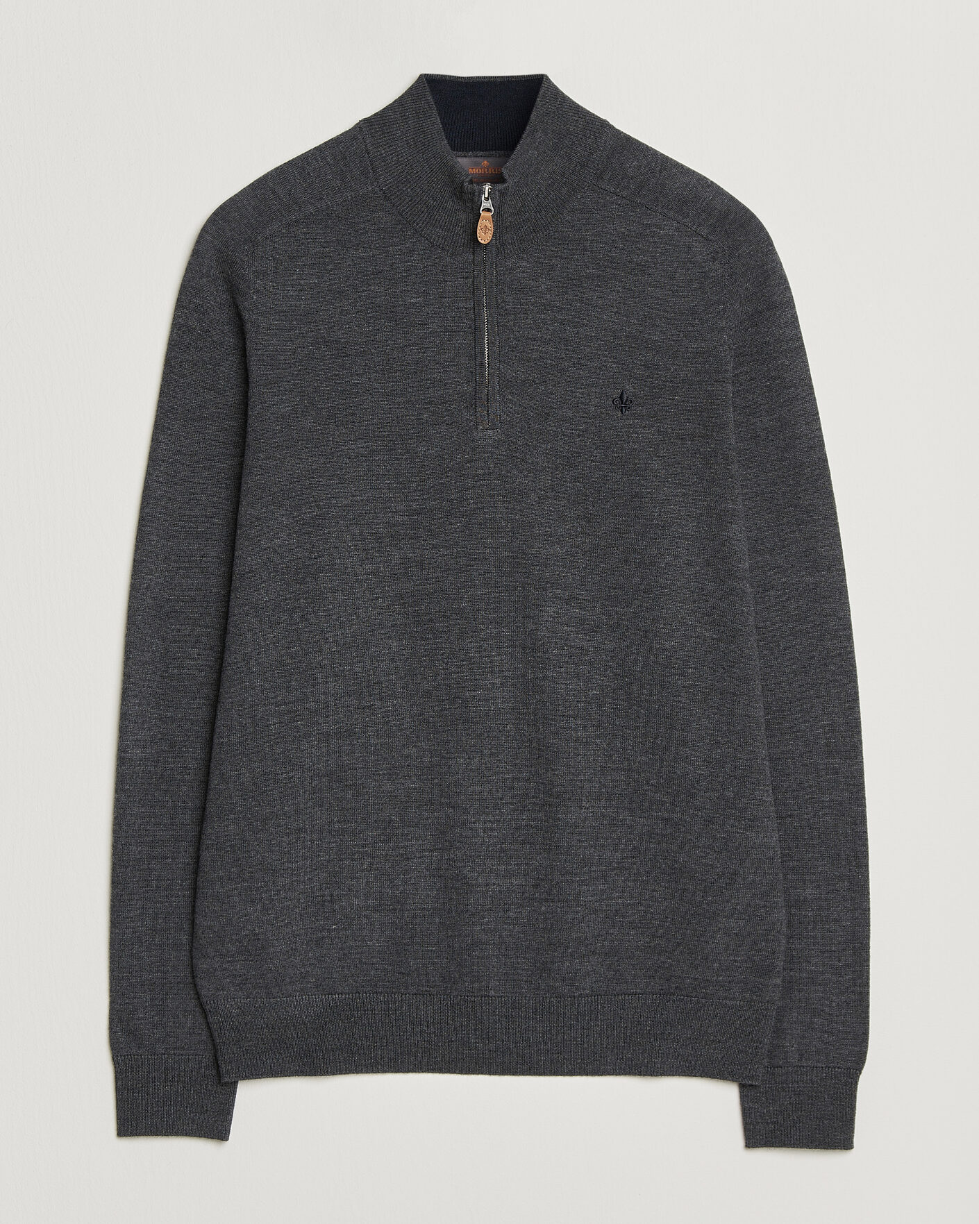 Heren | Truien | Morris | John Merino Half Zip Grey