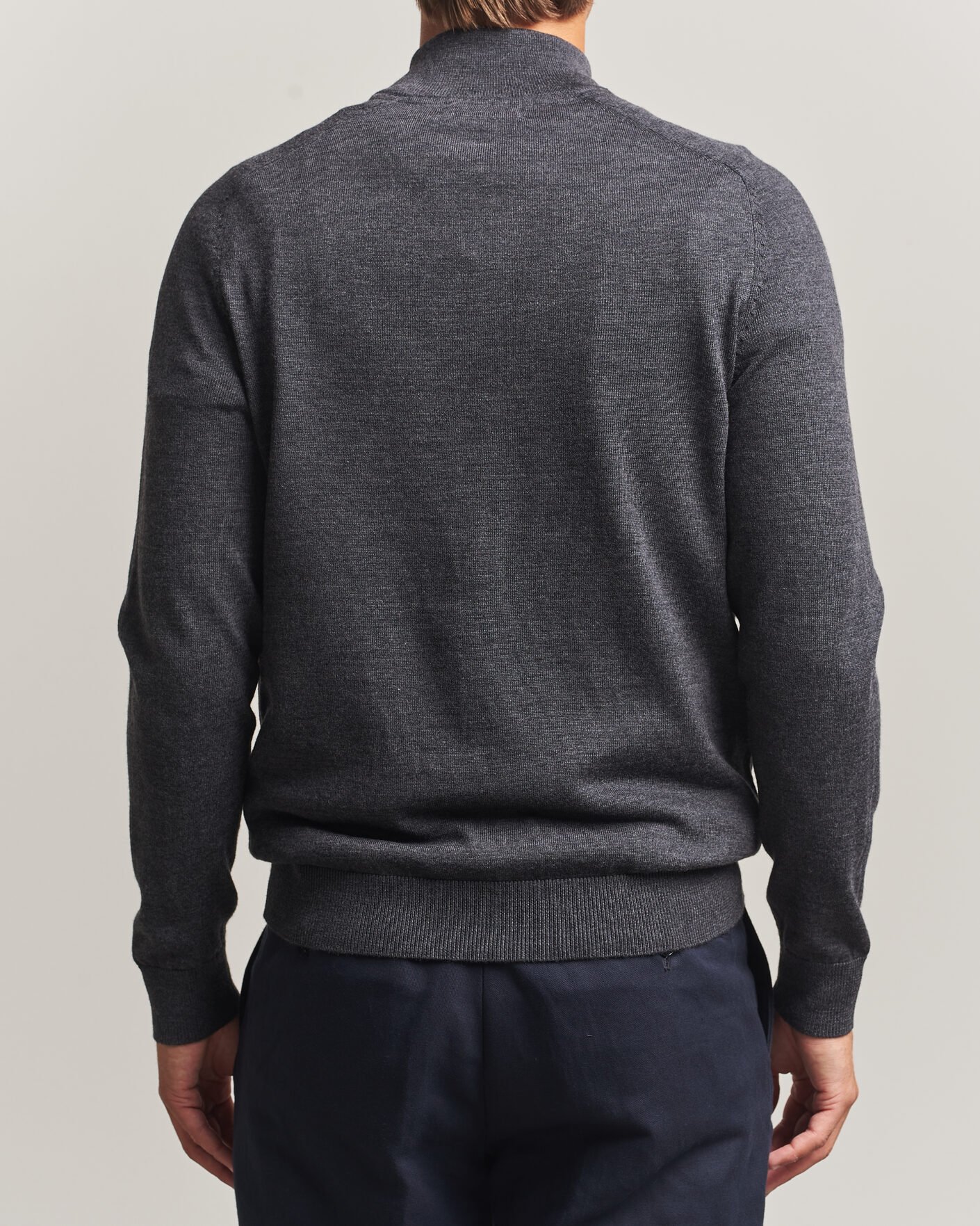 Heren | Truien | Morris | John Merino Half Zip Grey
