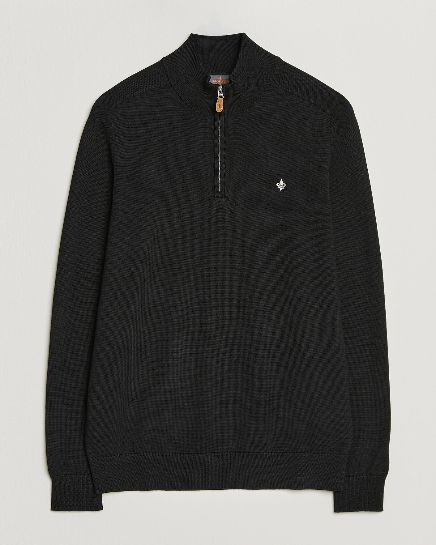 Heren | Truien | Morris | John Merino Half Zip Black