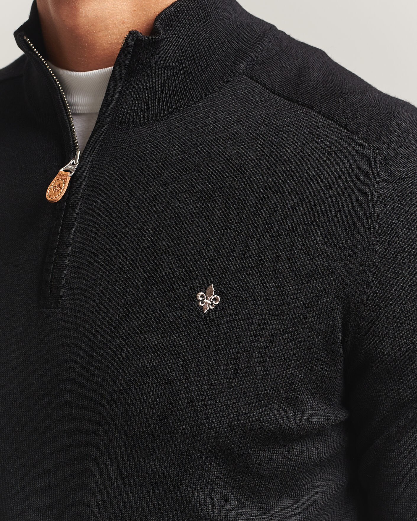 Heren | Truien | Morris | John Merino Half Zip Black