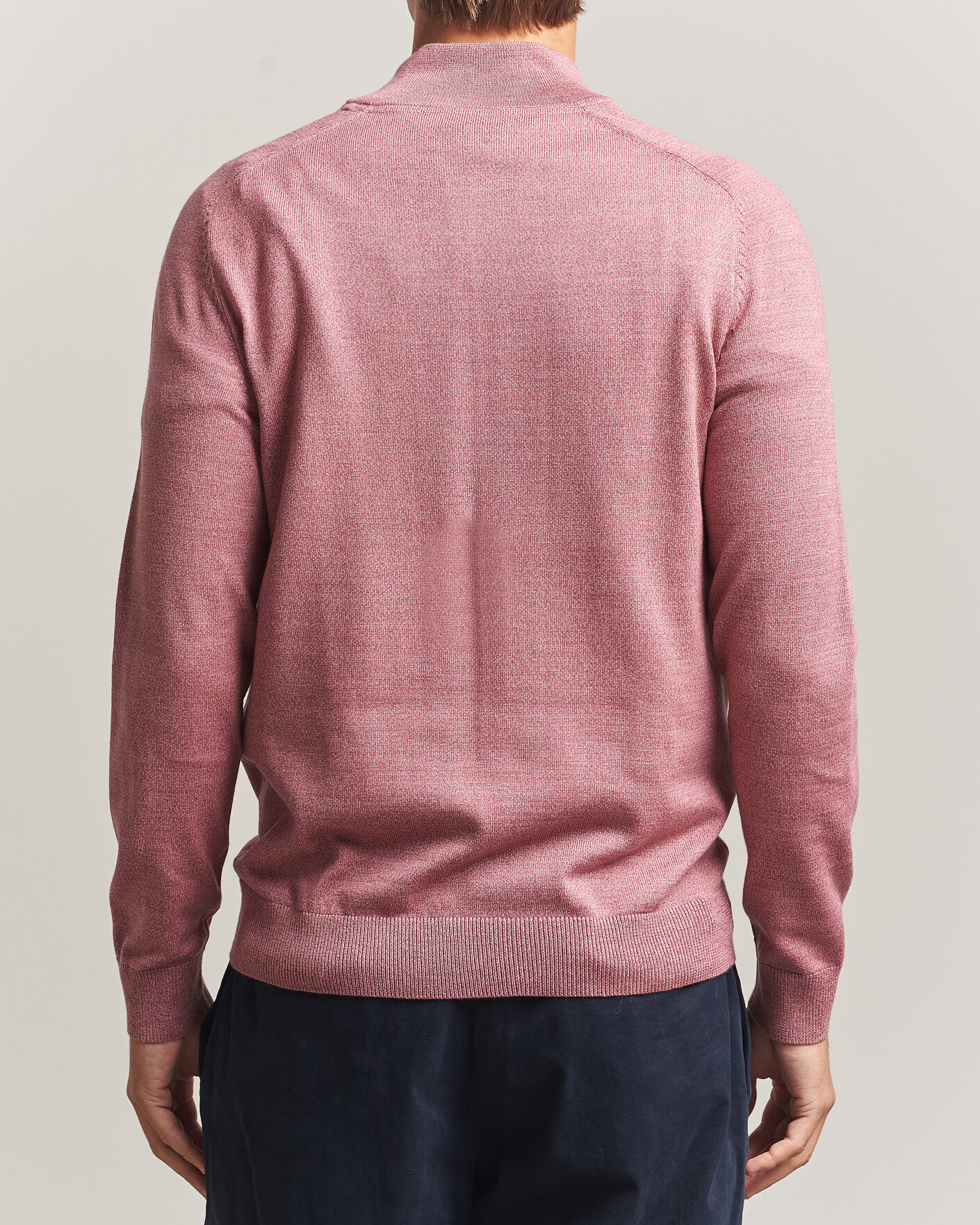 Heren | Truien | Morris | John Merino Half Zip Cerise