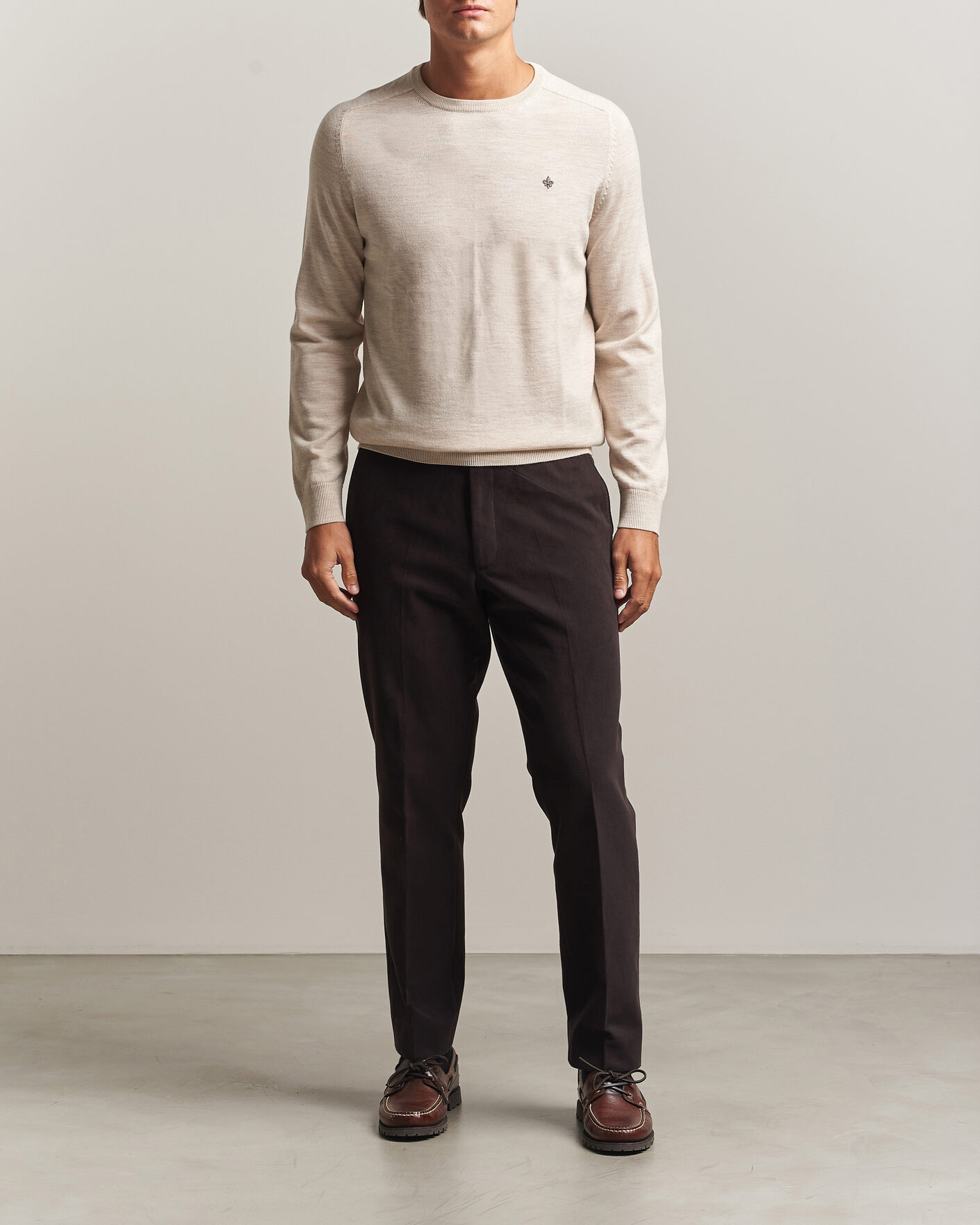 Heren | Truien | Morris | Merino O-Neck Off White