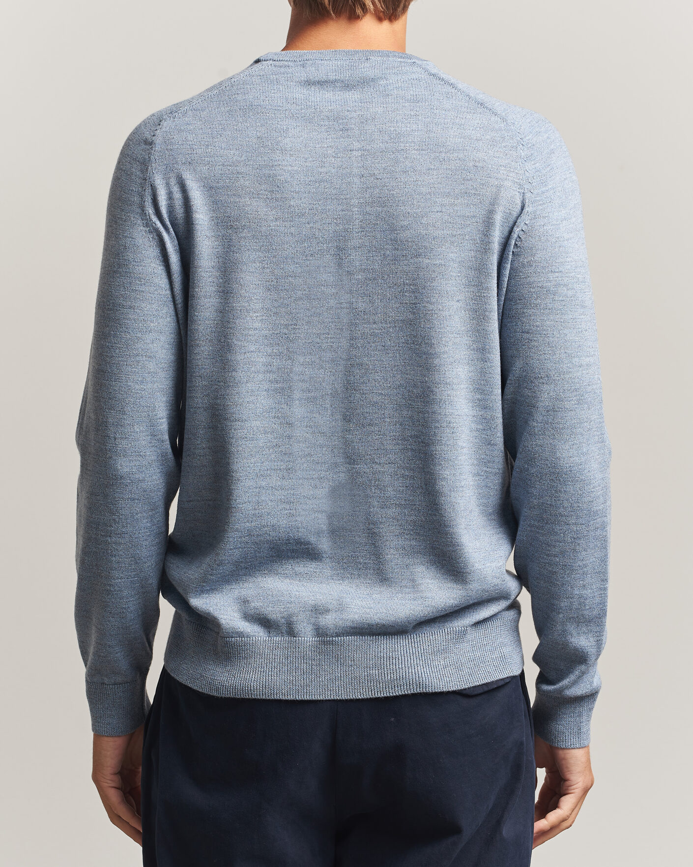 Heren | Truien | Morris | Merino O-Neck Light Blue
