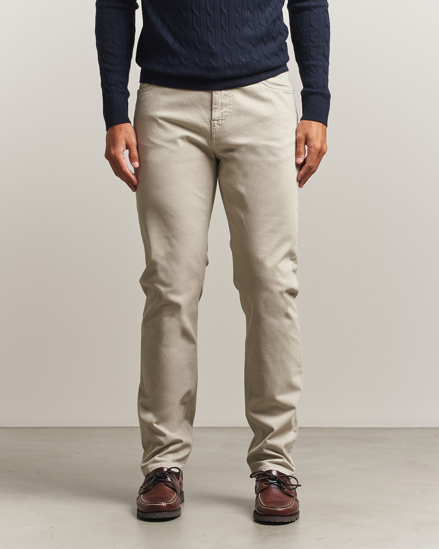 Heren | Broeken | Morris | James Brushed 5-Pocket Pant Khaki