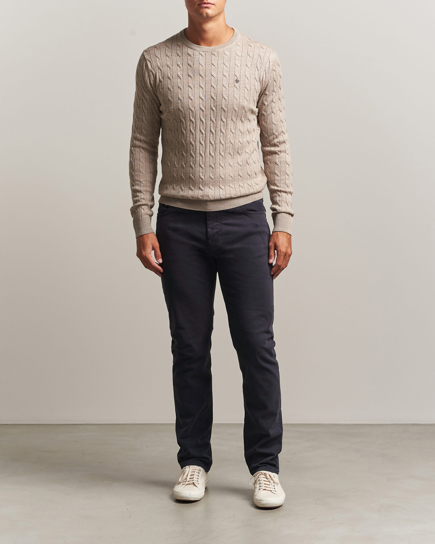 Heren | Broeken | Morris | James Brushed 5-Pocket Pant Blue