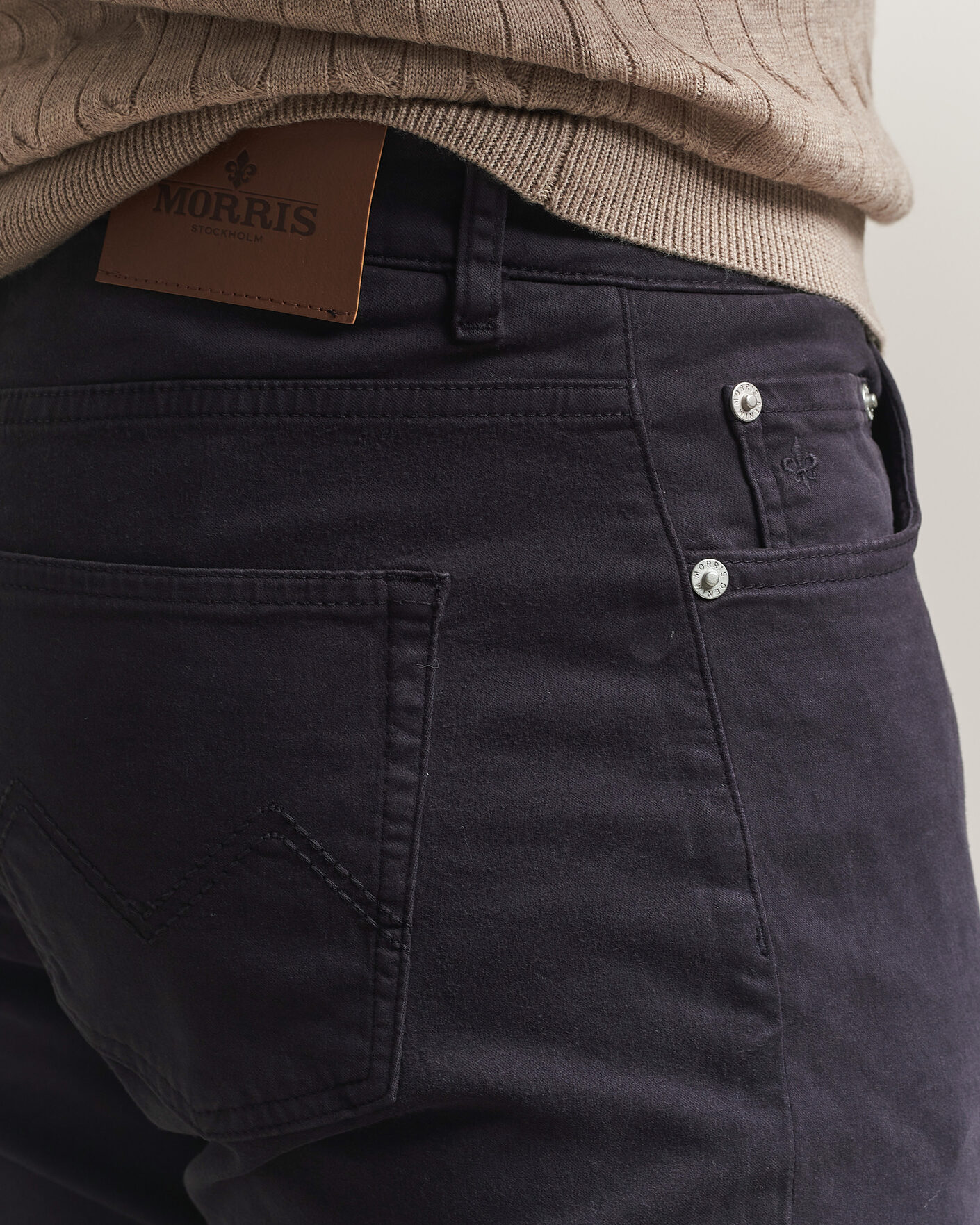 Heren | Broeken | Morris | James Brushed 5-Pocket Pant Blue