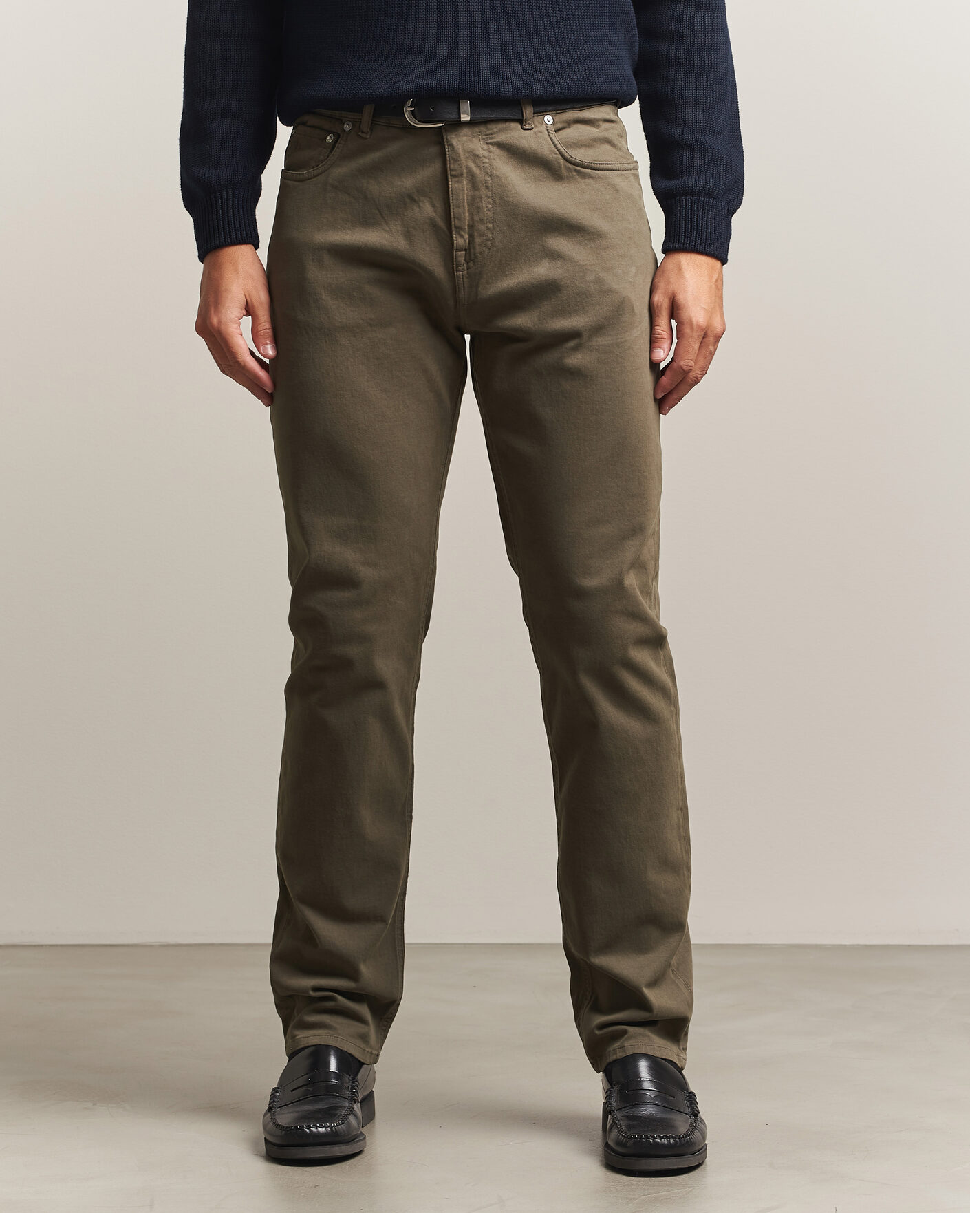 Heren | Broeken | Morris | James Brushed 5-Pocket Pant Olive
